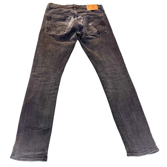 Levi's 512 Black Charcoal Wash Zip Fly Denim Jeans Size 31 x 32 - Picture 3 of 8